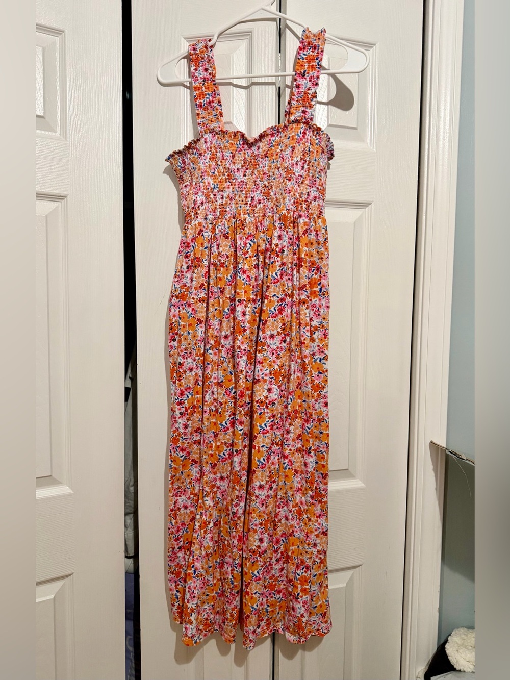 Women’s Orange Floral Midi Sundress